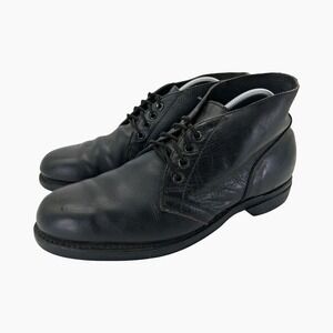 Genesco Boots Mens Size 9.5 Black Leather Combat Lace Up Ankle Work Boots